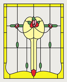 Simulated Stained Glass, Yellow Arts n Crafts