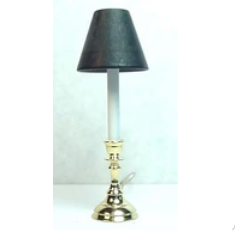 CBB634, Tall Candlestick Table Lamp, Black Shade