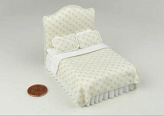 1/2" Scale Sugar Squares Bed, White