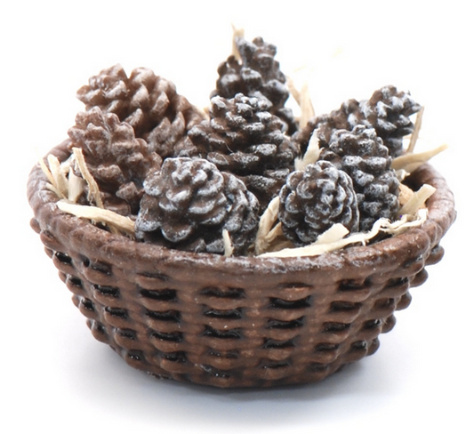 1/4" Scale Basket of Pine Cones Kit