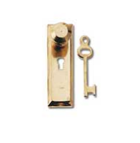 CCB0815, 1/2" Scale Brass Knob & Key Plate, 6pc