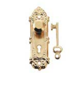 CCB0814, Brass Opryland Door Knob With Key Plate, 2pc