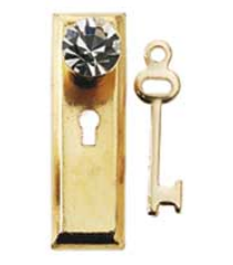 CCB0810, Brass Crystal Knob Plate, 2pc