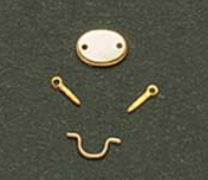 CCB0807, Brass Hepplewhite Draw Pull Set, 6pc