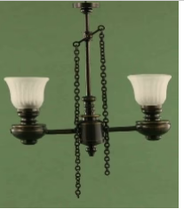 CBB1216, 2 Arm Up Gas Pendant Light With Frosted Bell Shades