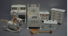 CPW137, Toddler Bedroom Set, Cream Floral, 8pc