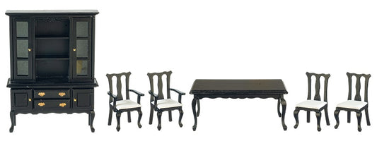 Dining Room Set, Black, 6pc