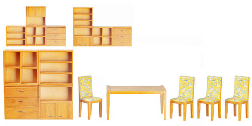 Modern Dining Room Set, 7pc