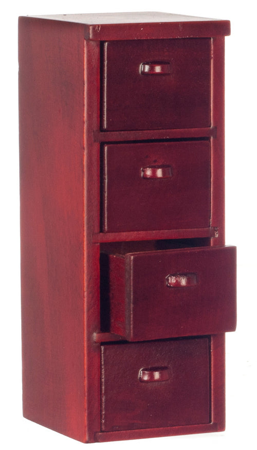 4 Drawers File Cabinet, Mahogany