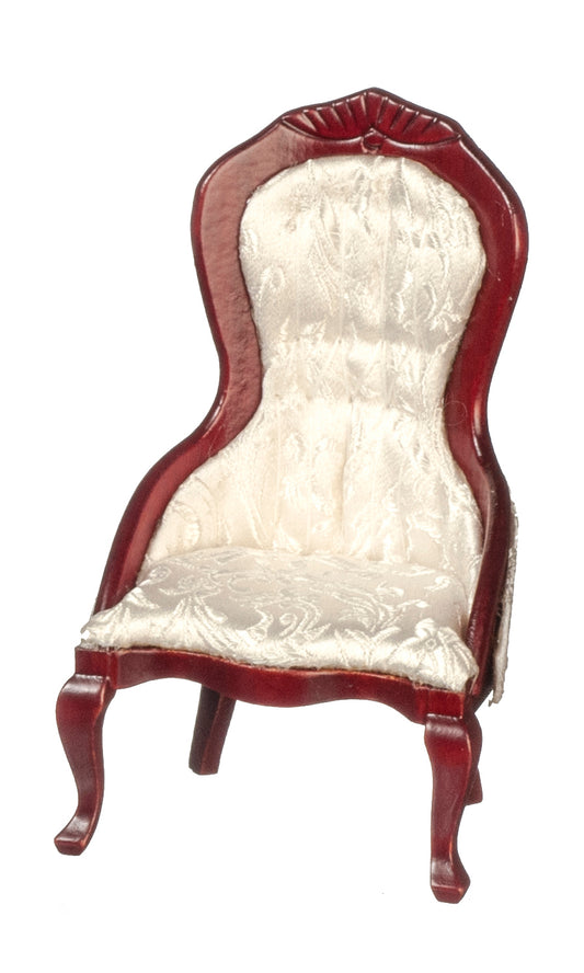 Victorian Ladies Chair, White, Mahogany