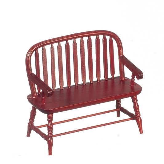 Colonial Windsor Bench, Mahogany