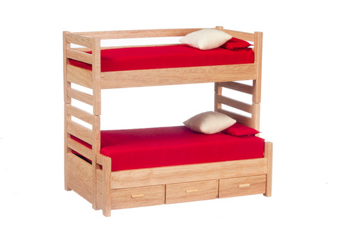 Bunkbed with Trundle, Oak