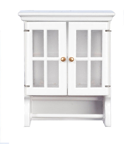 Towel Cabinet With Bar, White