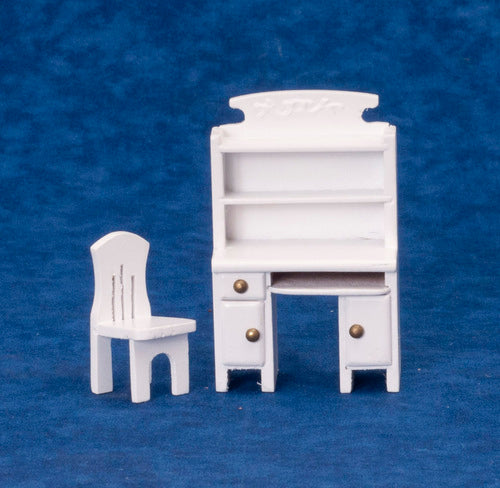 1/2" Scale Desk & Chair White