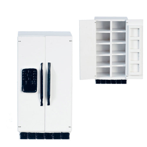 Refrigerator, Side by Side, White with Black Trim