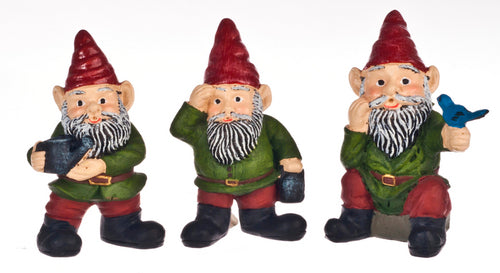 Gnomes, 1-1/2", 3pc Set