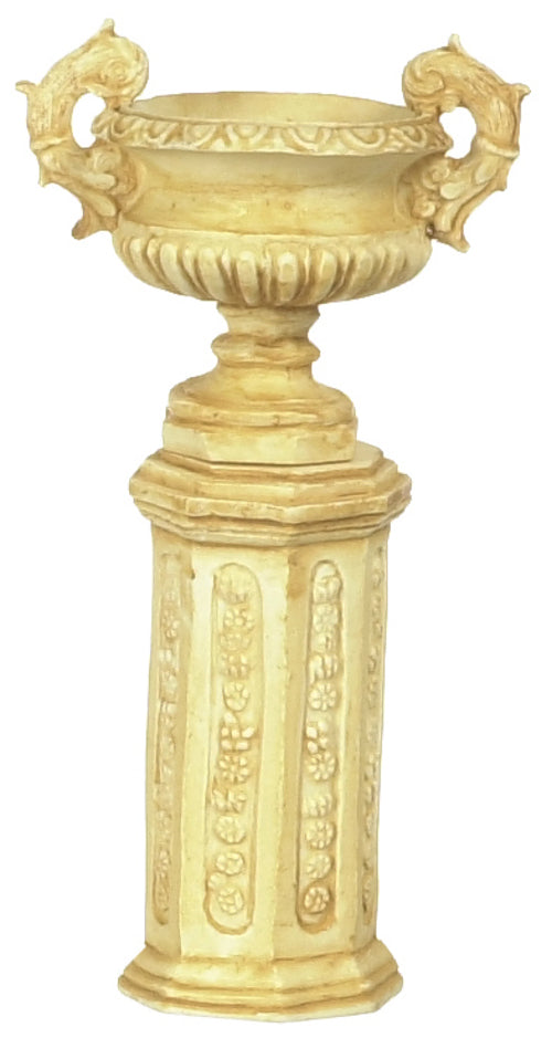 Ancient Urn with Base, Tan