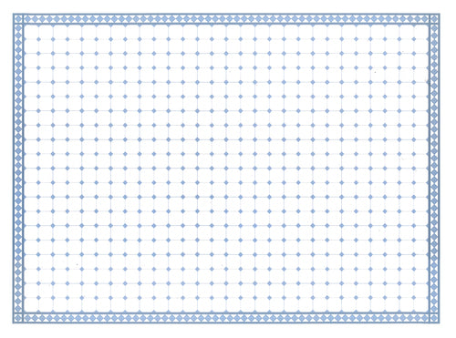 Floor Tile, White Blue Rhombus