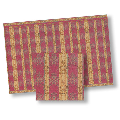 Pink & Gold Floral Stripe Wallpaper