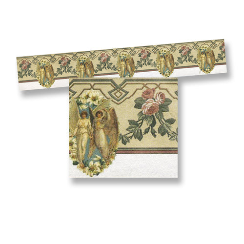 Wallpaper Border, Ecru with Angel