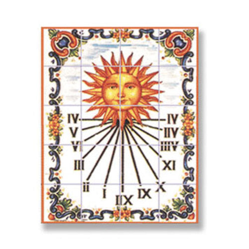 Backsplash Mosaic Tile, Sun/Clock