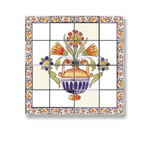 Backsplash Mosaic Tile, Floral Vase