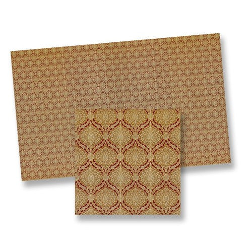 Gold Burgundy Print Wallpaper