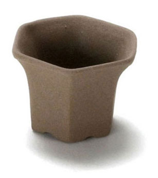 Large Brown Hexagon Pots