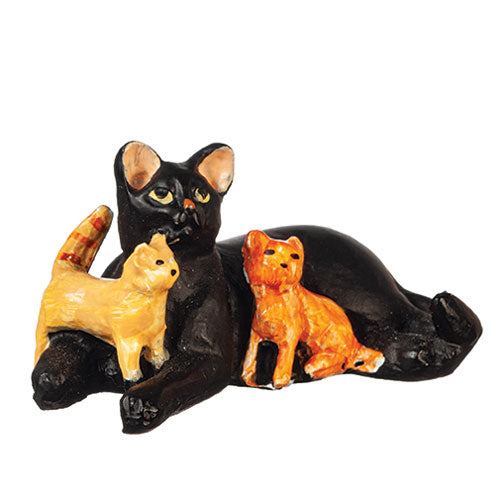 Cat with Kittens, Black