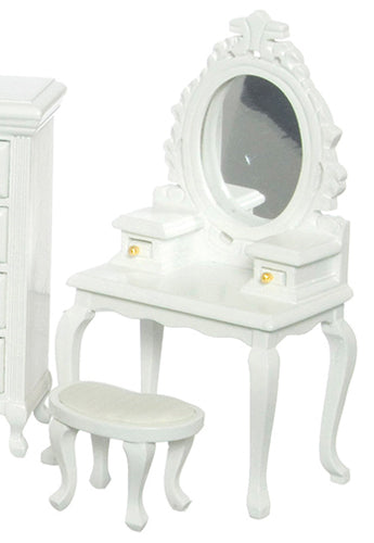 Vanity with Stool, White