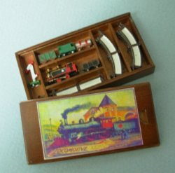 Freight Train Set, Handpainted Pewter