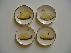 Swan Dishes, 4pc