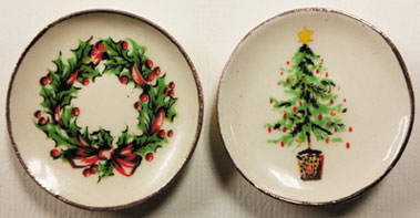 Christmas Tree & Wreath Plates