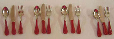 Flatware Set, 12, Red