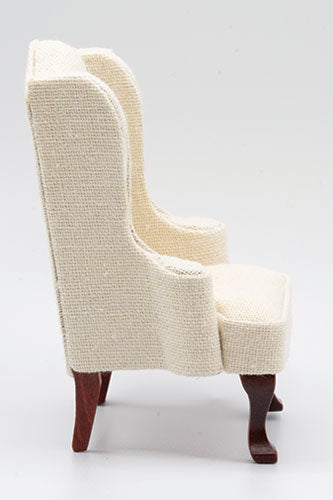 Chair, Mahogany with Beige Fabric
