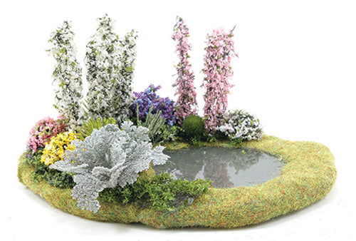 Garden Pond with Flowers