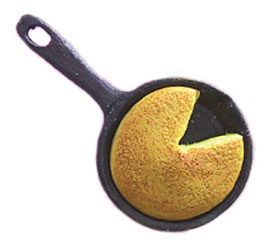 Skillet with Cornbread In Pan
