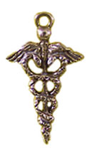 Medical Caduceus, Sterling Silver