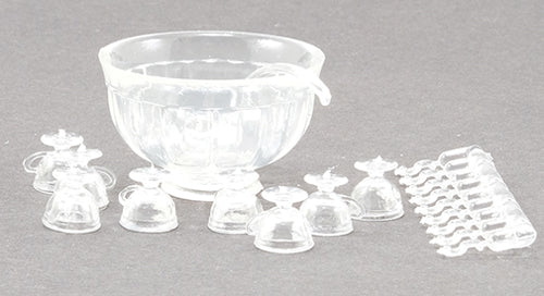 Punch Bowl 8 pc Set, Clear