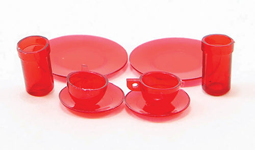Red Dishes, 8pc