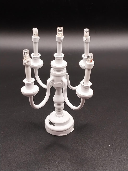 5 Arm White Candelabra