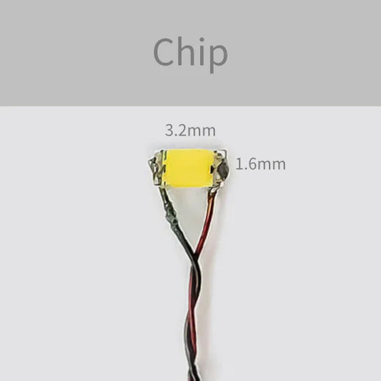 LED Chip, 3 Volt, Cool White with 8" Wire