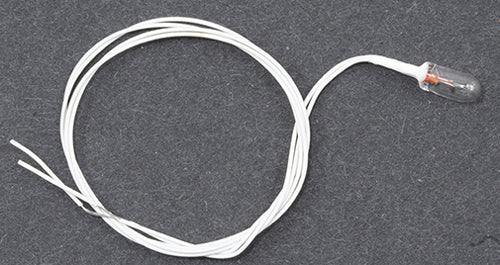16V Grain Of Wheat Light Bulb, White Wire, 10102