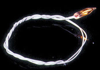 12v Flame Tip Gor Bulb, White Wire