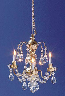 3-Arm Crystal Chandelier, Renaissance