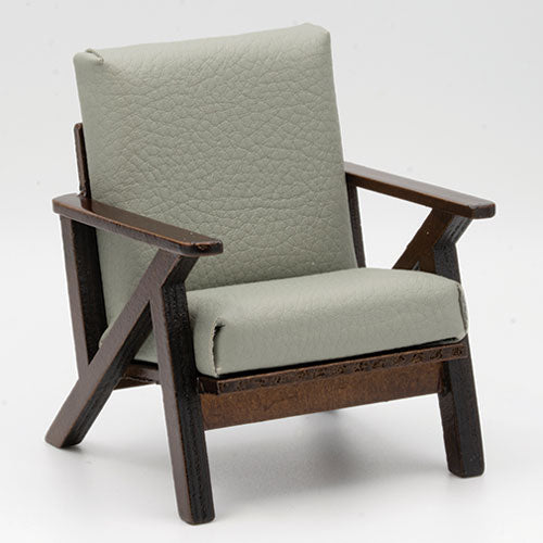 Arm Chair, Walnut, Light Gray