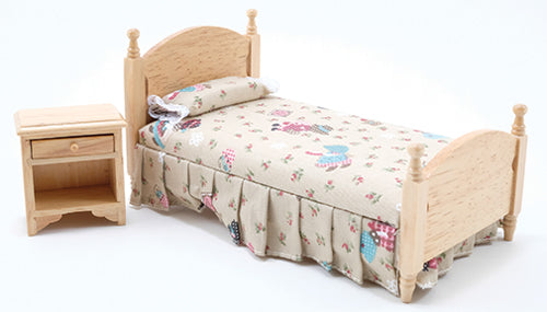 Oak Single Bed & Night Stand