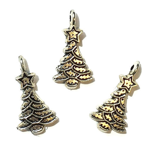 Silver Tree Ornaments, 3pc