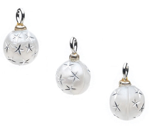 Silver Starburst Ornaments, 3pc