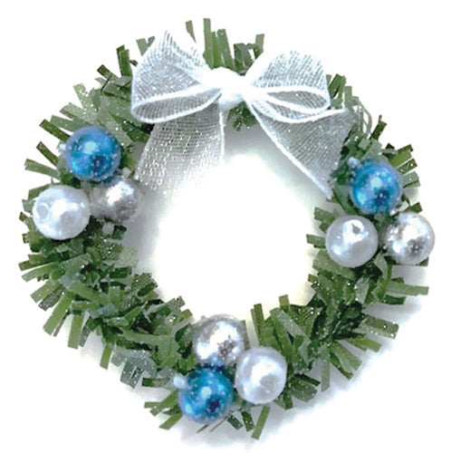 Elegant Wreath, Blue & Silver